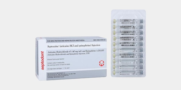 Septocaine Articaine HCl 4% Epinephrine 1:200,000