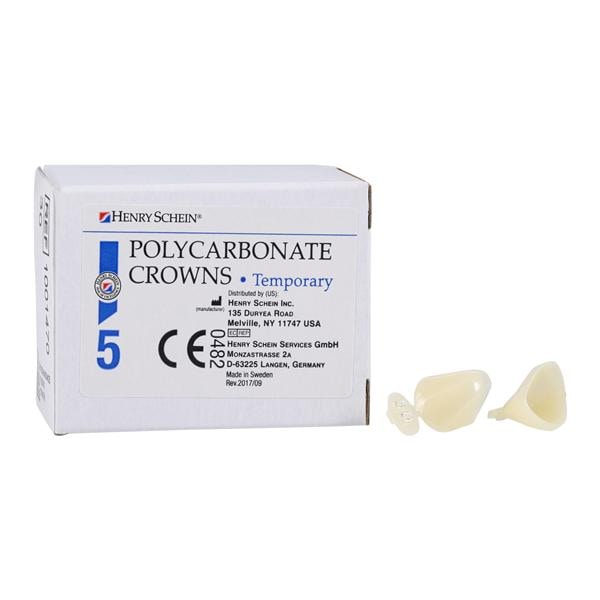 Polycarbonate Replacement Crowns Size 30 Right Cuspid Upper & Lower Refill 5/Bx