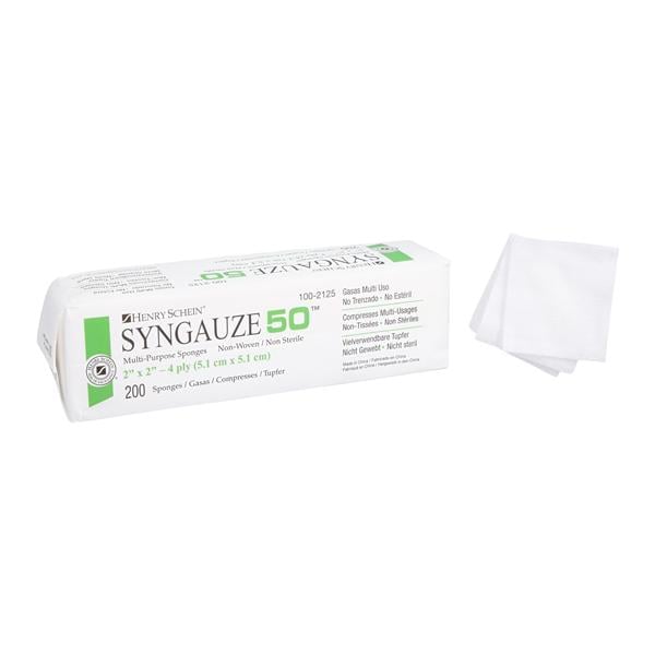 Syngauze 50 Rayon/Polyester Blend Non-Woven Sponge 2x2" 4 Ply Non-Sterile Sq LF