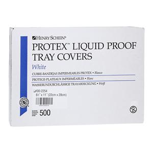 Protex Tray Cover 8.5 in x 11 in White Poly Coated Disposable 500/Ca