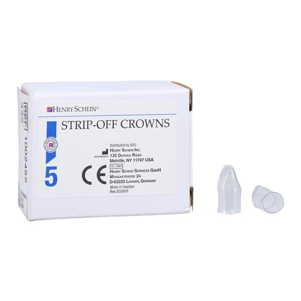 Strip Off Crown Form Size 332 Replacement Crowns Lower Left Anterior 5/Bx