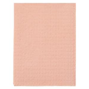 Patient Bib 2 Ply Tissue / Poly 13 in x 18 in Peach Disposable 500/Ca