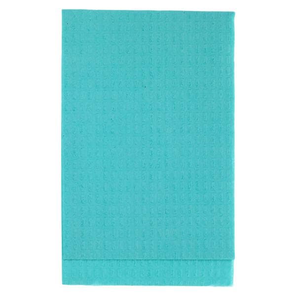 Patient Bib 2 Ply Tissue / Poly 13 in x 18 in Teal Disposable 500/Ca