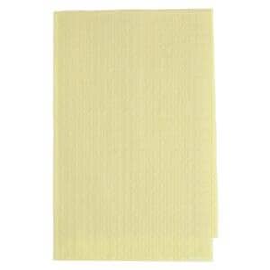 Patient Bib 2 Ply Tissue / Poly 13 in x 18 in Yellow Disposable 500/Ca