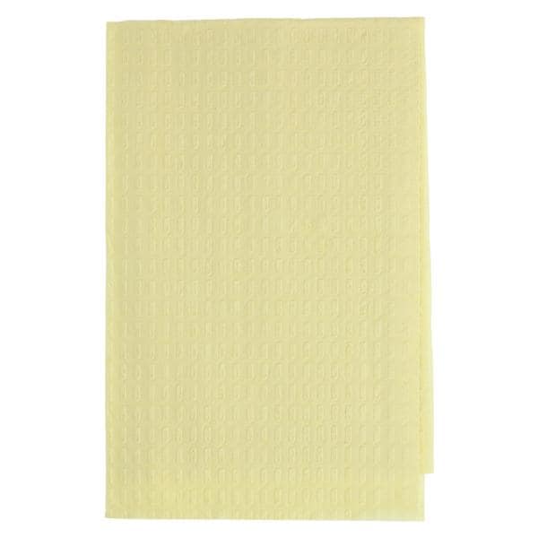 Patient Bib 2 Ply Tissue / Poly 13 in x 18 in Yellow Disposable 500/Ca