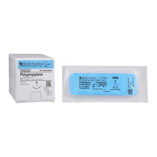 Suture 6-0 18" Polypropylene Monofilament C-22 Blue 12/Bx