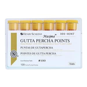 Maxima Hand Rolled Gutta Percha Points Size 100 Yellow 6Vls/Bx