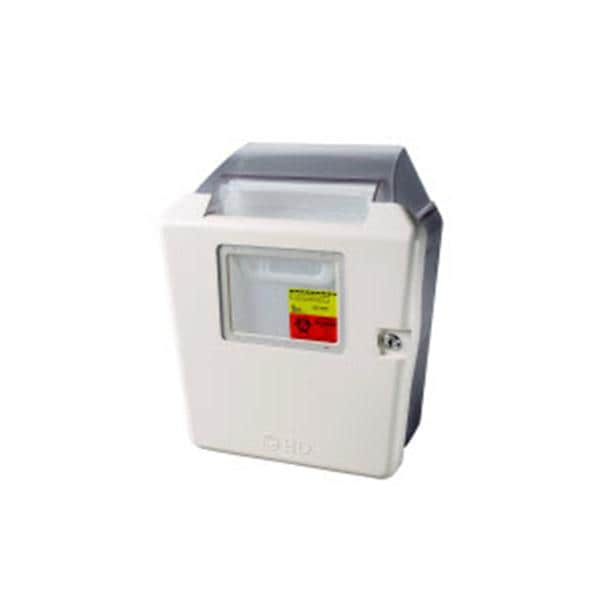 Sharps Cabinet 2-3gal Bge/Trns 6-3/4x14-1/2x18-1/2 Lkg Plstc f/ Cntnrs Ea