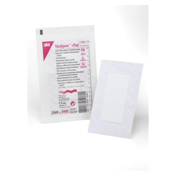 Medipore +Pad Soft Cloth Dressing Wound Dressing 3.5x6 Strl NAdh Adhs Wt Abs LF