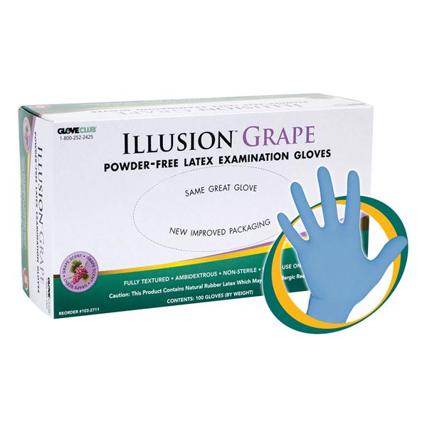 Illusion Grape Exam Gloves Small Blue Non-Sterile