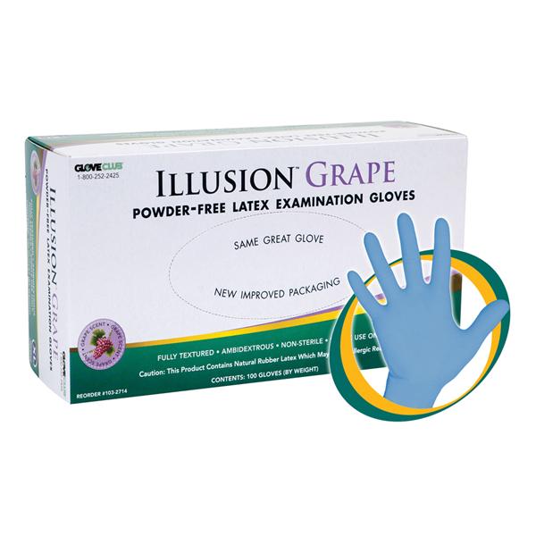 Illusion Grape Exam Gloves X-Large Blue Non-Sterile