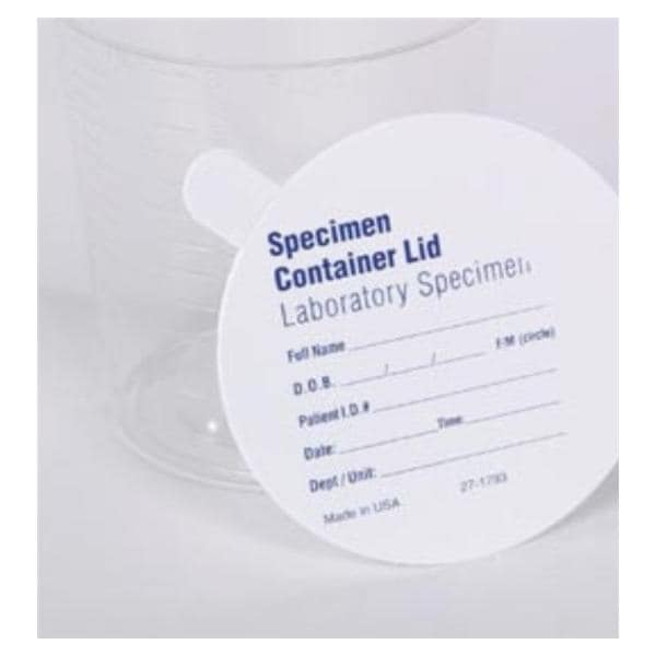 Specimen Lid Paper Printed 6.5 oz Disposable 500/Ca