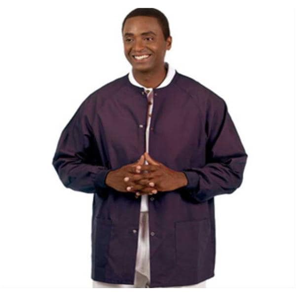 Warm-Up Jacket 2 Pockets Long Raglan Sleeves Large Eggplant Unisex Ea