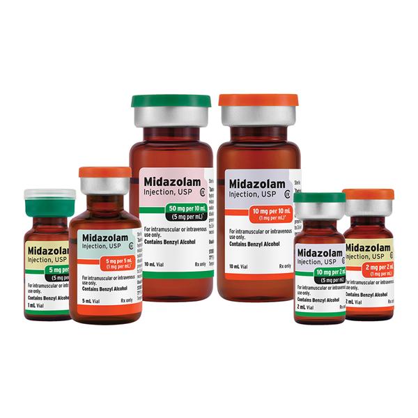 Midazolam Injection 5mg/mL MDV 2mL 10/Package