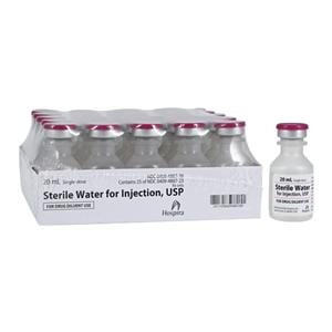 Water for Injection Injection Preservative Free SDV 20mL 25/Package