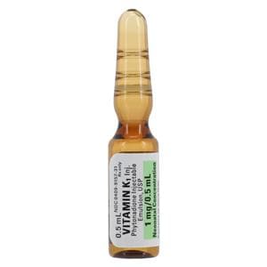 Vitamin K1 (Phytonadione) Injection 1mg/mL Ampule 0.5mL 25/Bx, 16 BX/CA