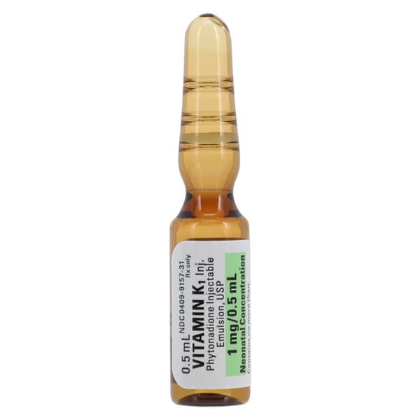 Vitamin K1 (Phytonadione) Injection 1mg/mL Ampule 0.5mL 25/Bx, 16 BX/CA