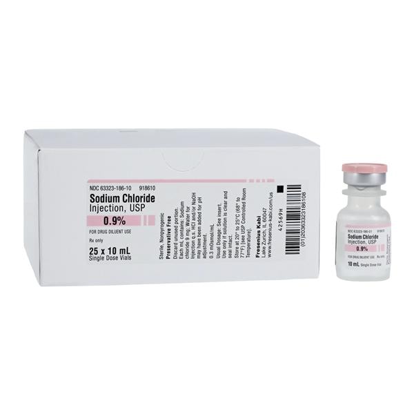 Sodium Chloride Injection 0.9% PF SDV 10mL 25/Pk