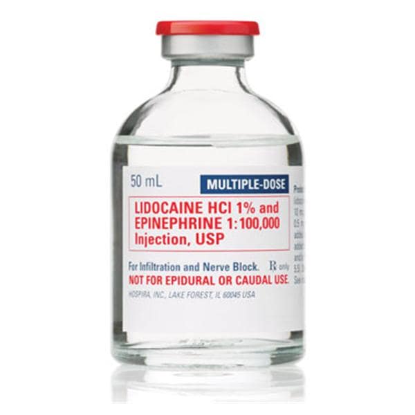 Lidocaine HCl Epinephrine Injection 1% 1:100,000 MDV 50mL 25/Package