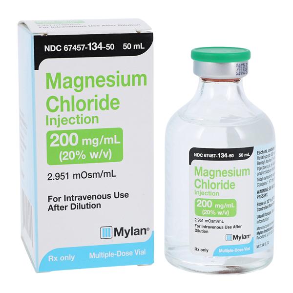 Magnesium Chloride Injection 200mg/mL MDV 50mL Each