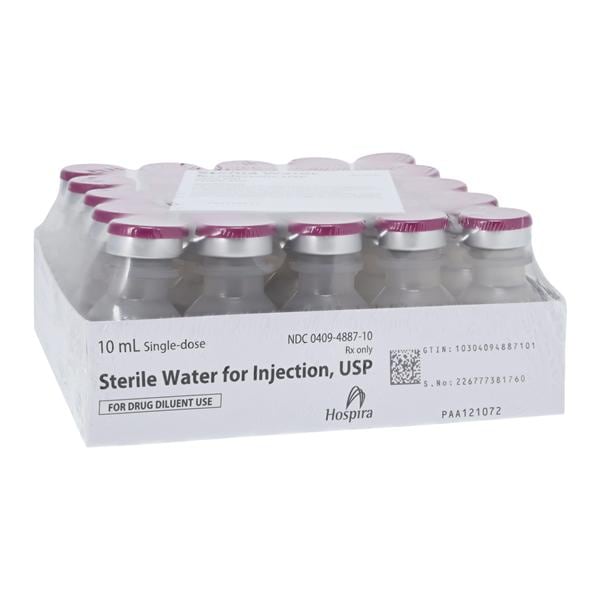 Water for Injection Injection PF SDV 10mL 25/Bx, 16 BX/CA