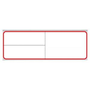 Label Thermal Coated White/Red Edge Border 1/Bx 1/Bx