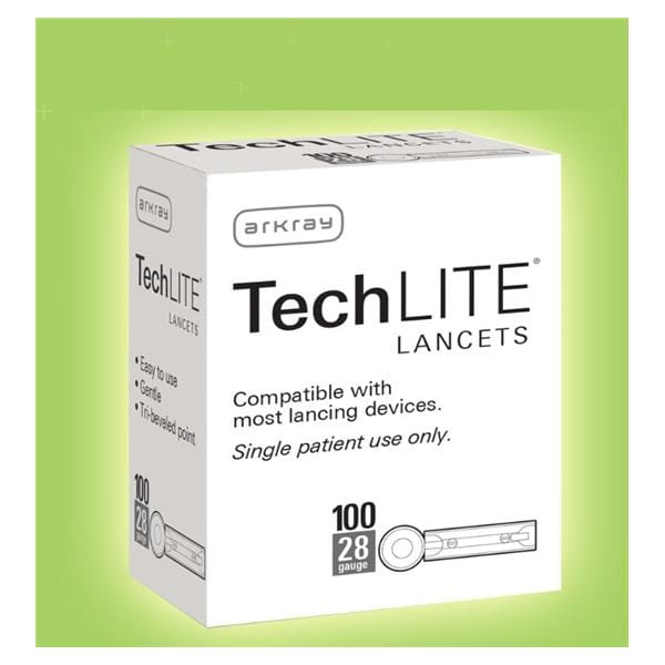 TechLite Incision Device Lancet 28gx2.8-3.1mm Conventional Blue 100/Bx