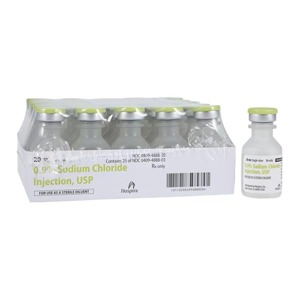 Sodium Chloride 0.9% Injection PF SDV 20mL 25/Bx, 4 BX/CA