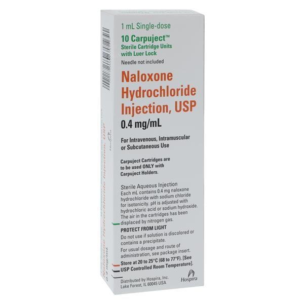 Naloxone HCl Injection 0.4mg/mL No Needle Carpuject 1mL 10x1ml