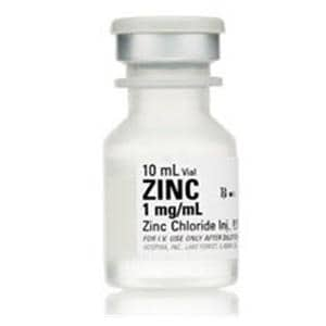 Zinc Chloride Injection 1mg/mL PF/Non-DEHP FTV SDV 10mL 25/Package