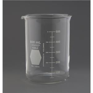 Graduated Beaker Glass Clear 600mL Ea