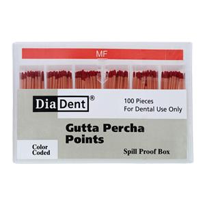 Hand Rolled Gutta Percha Points Fine-Medium Red 100/Bx