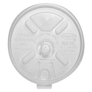 Dart Cup Lid Styrofoam White 16 oz Disposable 1000/Ca