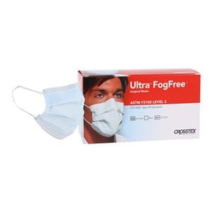 Ultra Fog-Free Mask ASTM Level 3 Anti-Fog Blue 40/Bx, 40 BX/CA