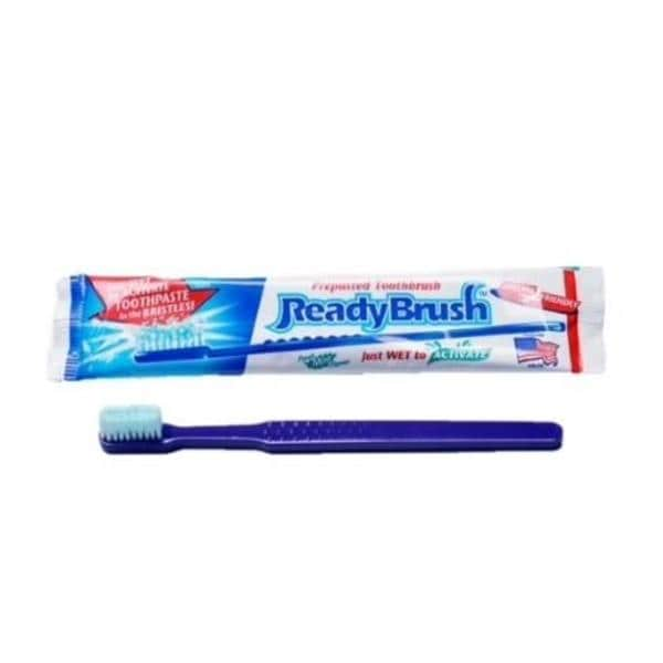 Ready Brush Toothbrush Disposable Pre-Pasted Adult 39 Tuft Soft Mint 144/Pk, 10 PK/CA