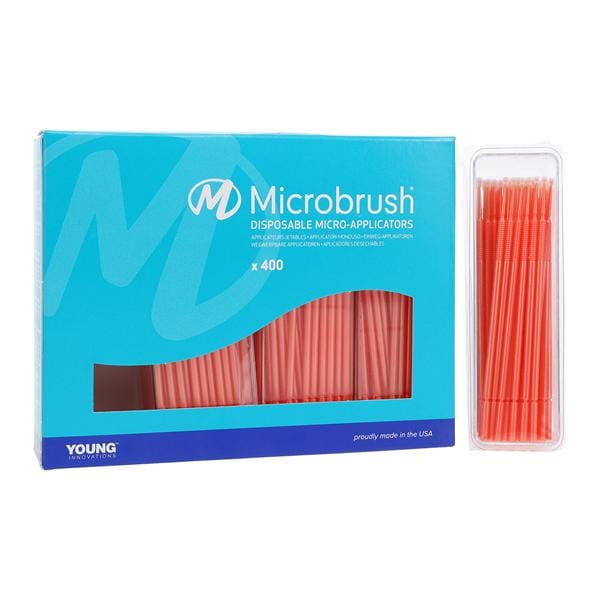 Microbrush Plus Bendable Micro Applicator Peach 400/Pk, 24 PK/CA