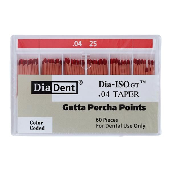 Dia-ISOGT Hand Rolled Gutta Percha Points Size 25 Red 60/Bx