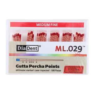 ML.029 Hand Rolled Gutta Percha Points Red 100/Bx