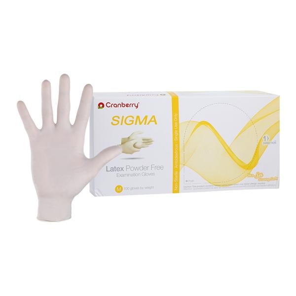 Sigma Latex Exam Gloves Medium Natural Non-Sterile, 10 BX/CA