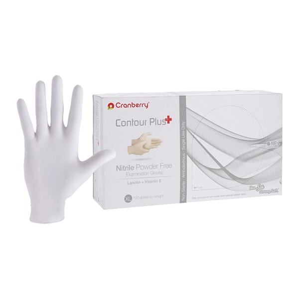 Contour Plus Nitrile Exam Gloves X-Large Pro White Non-Sterile, 10 BX/CA