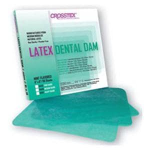 Latex Rubber Dam 6 in x 6 in Medium Gauge Green Mint 36/Bx