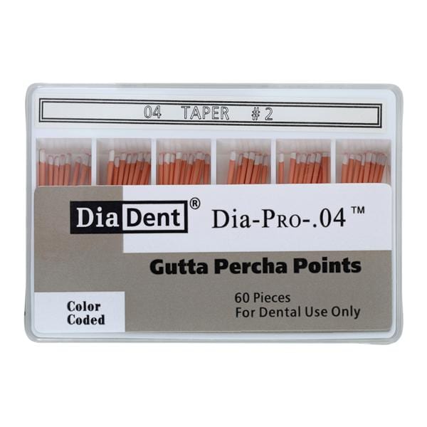 Dia-Pro Hand Rolled Gutta Percha Points Size 2 White 60/Bx