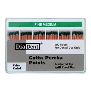 Gutta Percha Points Fine-Medium Green 100/Bx