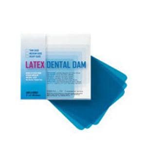 Latex Rubber Dam 5 in x 5 in Heavy Gauge Blue Unflavored 52/Bx