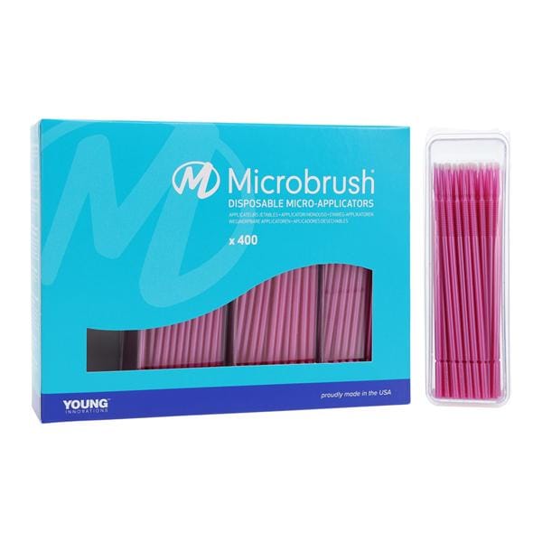 Microbrush Plus Bendable Micro Applicator Pink 400/Pk, 24 PK/CA