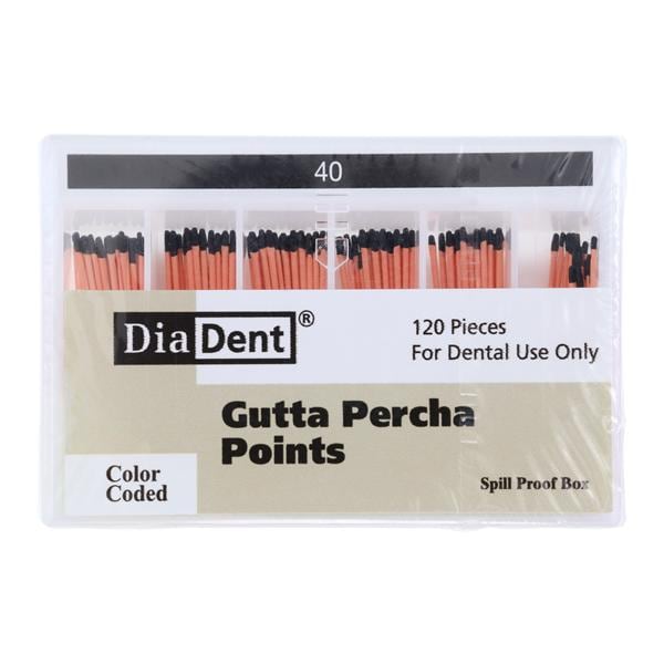 Hand Rolled Gutta Percha Points Size 40 Black 120/Bx