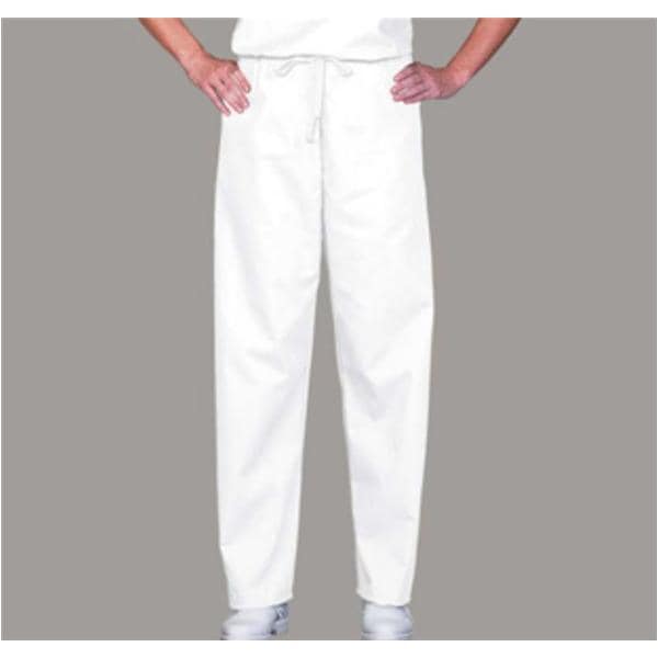 Scrub Pant 1 Pocket Medium White Unisex Ea