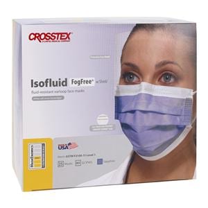 Isofluid Fog-Free Combination Mask / Shield ASTM Level 1 Anti-Fog Sapphire 25/Bx, 16 BX/CA