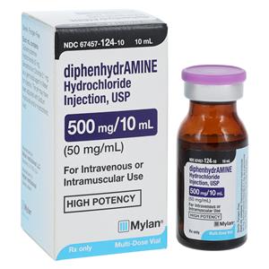 Diphenhydramine HCl Injection 50mg/mL MDV 10mL Each