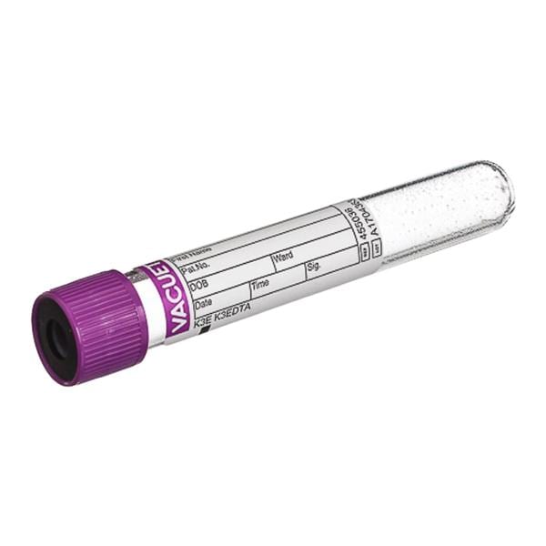 Vacuette Venous Blood Collection Tube Lavender/Black 9mL Twist Cap Plstc 1200/Ca